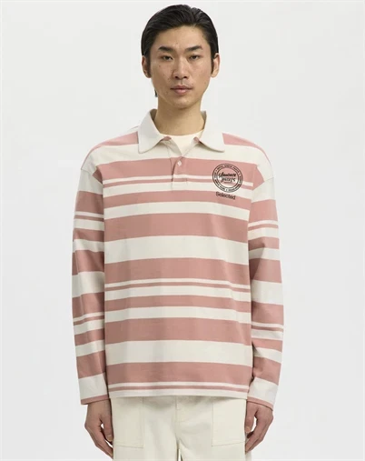 Selected - SLHRelaxjack Polo - Egret/ Rose Dawn